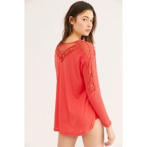 NEW Free People Lola Top Rose Crimson XS